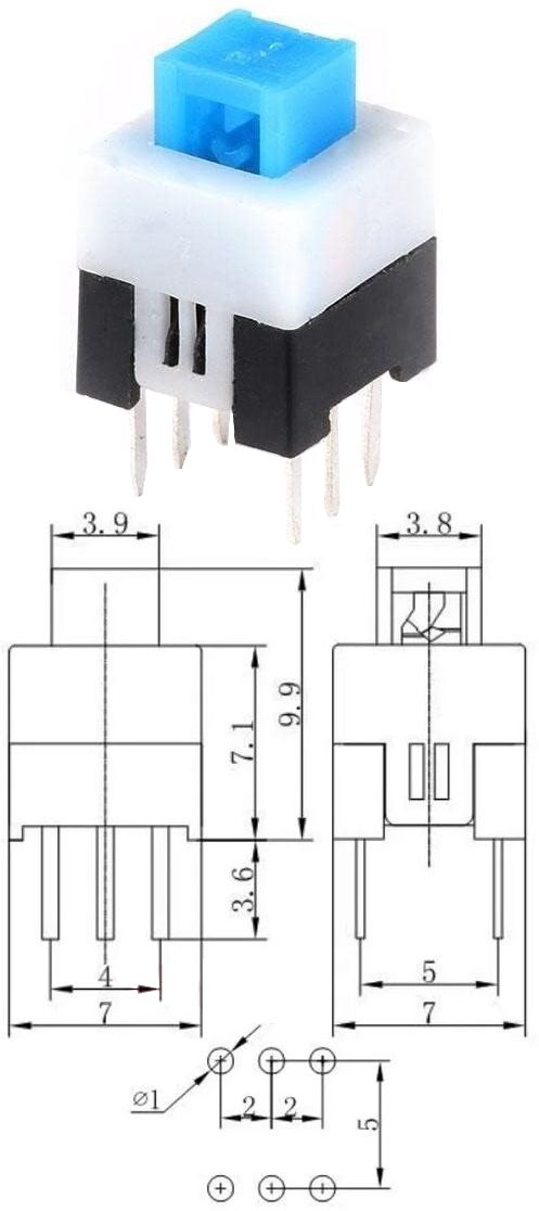 Pulsador Conmutador 7x7x7mm Botón Corto